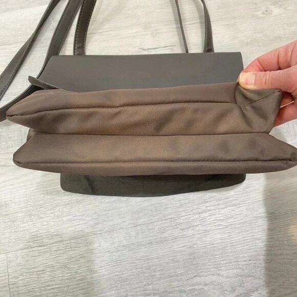 Roots 73 Nylon and Leather Taupe Colored Crossbody Bag with Adjustable Strap - Picture 7 of 16